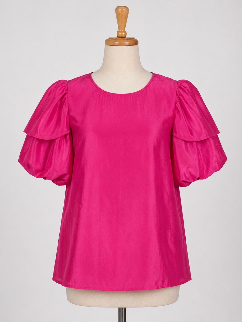 TCEC Bright Fuchsia Puff Sleeve Blouse